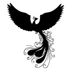 Phoenix bird silhouette ancient mythology fantasy