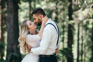 A beautiful couple of brides walking outside