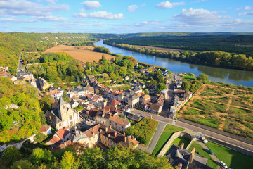 La roche-guyon vue du donjon, val d'Oise