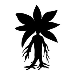 Mandragora plant silhouette ancient mythical fantasy