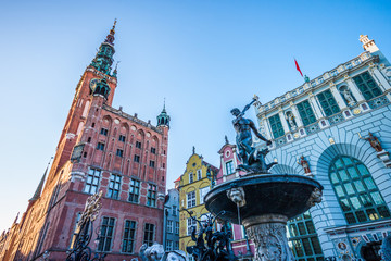 Neptune Fountain in Gdansk. Poland © cone88