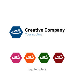 Creative abstract logo design template for a 360 degrees company. Logo set, vector illustration.