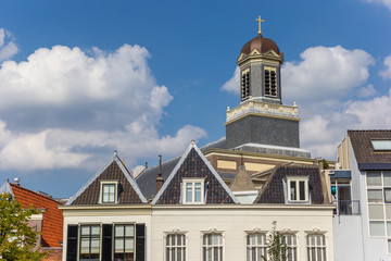 Fototapeta na wymiar Tower of the Hartebrugkerk church in Leiden
