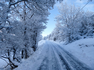 Paysages de neige dans les Alpes - Embrun