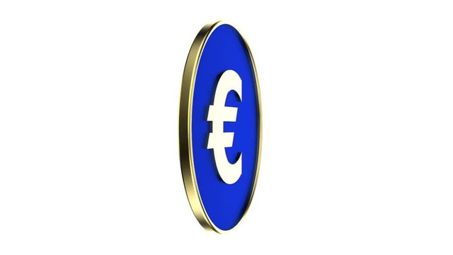 golden euro coin - endless loop with alpha mask 
