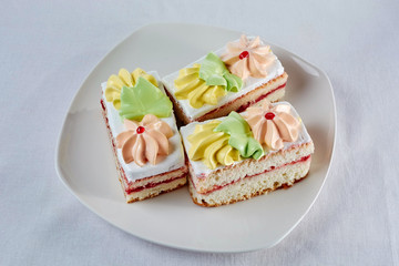 three small cakes