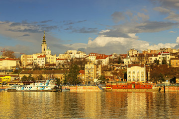 Fototapeta na wymiar Belgrade capitol of Serbia,view from river Sava