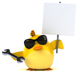 Yellow bird - 3D Illustration