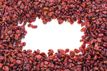 Dried raisins on a white background