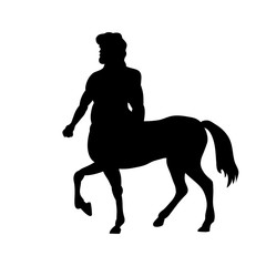 Centaur silhouette ancient mythology fantasy - obrazy, fototapety, plakaty