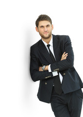 portrait of confident businessman,isolated on white.