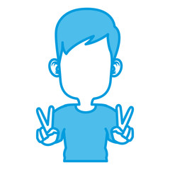Boy faceless cartoon icon vector illustration graphic design