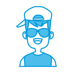 Boy with sunglasses cartoon icon vector illustration graphic design