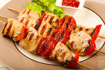 Grilled turkey skewer