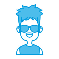 Boy with sunglasses cartoon icon vector illustration graphic design