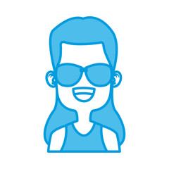 Girl with sunglasses icon vector illustration graphic design