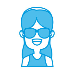 Fototapeta na wymiar Girl with sunglasses icon vector illustration graphic design