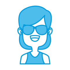 Girl with sunglasses icon vector illustration graphic design