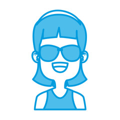Girl with sunglasses icon vector illustration graphic design
