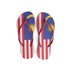 Malaysia flag flip flop sandals on a white background. 3D Rendering