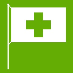 Fototapeta premium Switzerland flag icon green