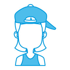 Fototapeta premium Girl faceless with hat cartoon icon vector illustration graphic design