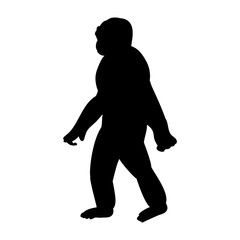 Yeti snow man silhouette legend