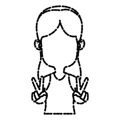 Cute girl cartoon icon vector illustration graphic design