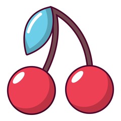 Cherry icon, cartoon style