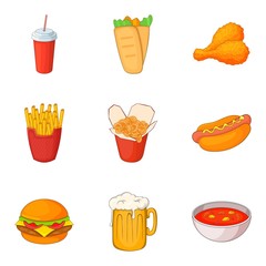 Stag icons set, cartoon style