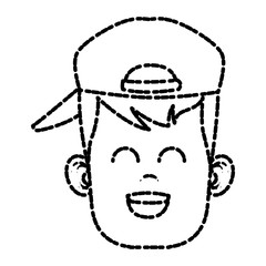 Funny boy face icon vector illustration graphic design