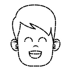 Funny boy face icon vector illustration graphic design