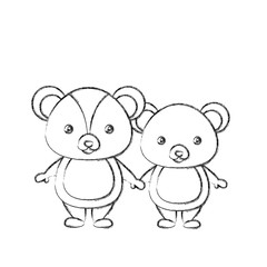 cute bears icon over white background vector illustration