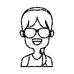 Girl with sunglasses icon vector illustration graphic design