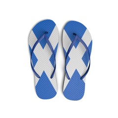 Scotland flag flip flop sandals on a white background. 3D Rendering