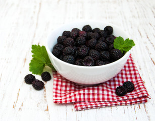 Bowl with Blackberries