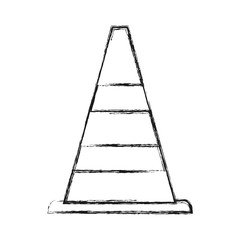 traffic cone icon over white background vector illustration