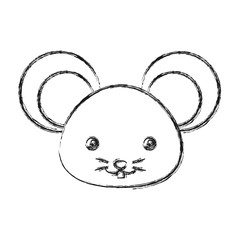 cute mouse icon over white background vector illustration