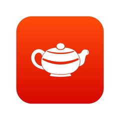 Chinese teapot icon digital red