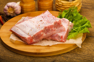 Raw pork ribs