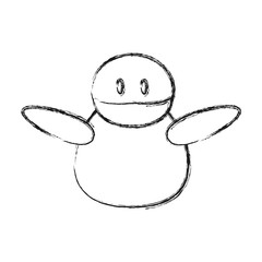 cute duck icon over white background vector illustration