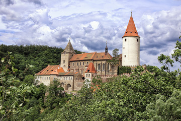 Fototapeta na wymiar Krivoklat castle in the middle of summer