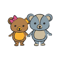 cute bears icon over white background vector illustration