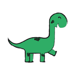 cute dinosaur icon over white background vector illustration