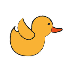 cute duck icon over white background vector illustration