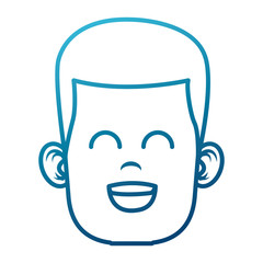 Funny boy face icon vector illustration graphic