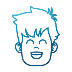Funny boy face icon vector illustration graphic