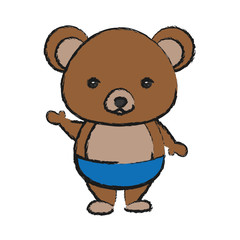 cute bear icon over white background vector illustration