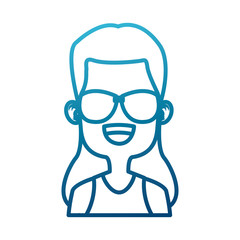 Girl with sunglasses icon vector illustration graphic