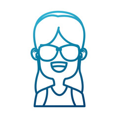 Girl with sunglasses icon vector illustration graphic